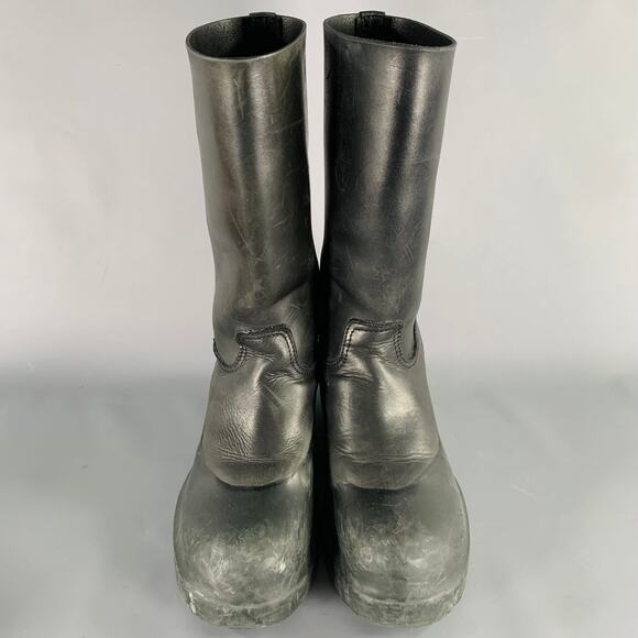 TAKAHIROMIYASHITATheSoloist. Size 9 Black Leather Rubber Pull On Boots main image 8